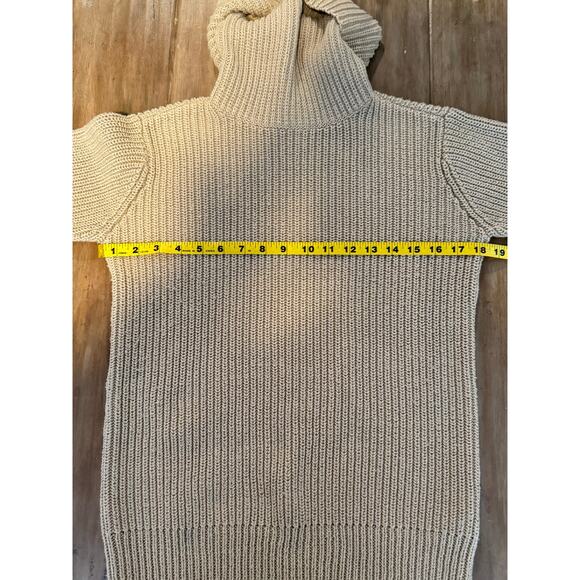 Abercrombie & Fitch Women’s Turtleneck Sweater XS Beige Ribbed Knit Cotton Blend - Picture 7 of 8